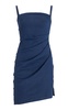 The Nadege Asymmetric Linen-Blend Mini Dress
