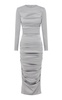 Calder Ruched Satin Crepe Midi Dress
