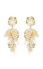 Large Mixed Petal & Pearl Drop Earrings