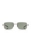 Rectangular-Frame Metal Sunglasses