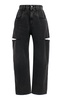 Cutout Rigid High-Rise Wide-Leg Jeans