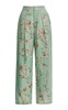 Florecer Floral Inen Straight-Leg Pants