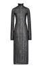Sequined-Knit High-Neck Maxi Dress