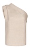 Un Puro Asymmetric Linen Crop Top