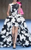 Printed Taffeta High-Low Gown