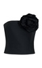 Lena Rosette-Detailed Taffeta Corset Top