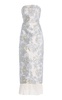 Aelin Strapless Brocade Midi Dress