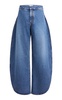 Round Stretch Mid-Rise Wide-Leg Jeans