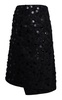 Sequin-Embellished Silk-Wool Wrap Skirt