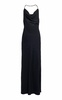Crystal-Embellished Draped Satin Maxi Dress