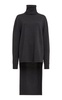Long-Back High-Neck Wool-Cashmere Sweater