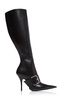 Knife Buckle-Detailed Leather Knee Boots