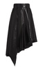 Asymmetric Leather Midi Skirt