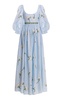 Viviane Embroidered Linen Maxi Dress