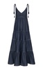 Caminhar Muito Tiered Tencel Chambray Maxi Dress