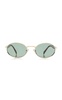 Oval-Frame Metal Sunglasses