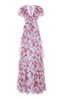 Rufffled Silk Chiffon Gown