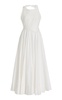 Florence Pearl-Trimmed Cotton Midi Dress