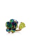Acid Rainbow Bloom 18K Gold Vermeil, Aluminum Emerald, Quartz Ring