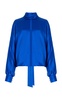 Draped Silk Turtleneck Top