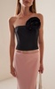 Lena Rosette-Detailed Taffeta Corset Top