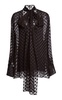 Tie-Neck Silk-Blend Top