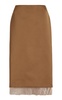 Fannie Gauze-Trimmed Satin Midi Skirt