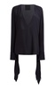 Bow-Cuff Silk Top