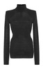 Ribbed Wool-Blend Turtleneck Top