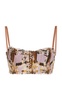 Yarie Shirred Plaid Linen Bra Top