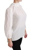 Dolce & Gabbana  White Turtle Neck Blouse Shirt Silk Top