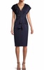 v-neck cocktail dress in navy