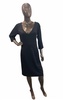 beaded waist dress in black