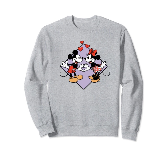 Amazon Essentials Mickey and Minnie Smiling in Love Valentine's Day Sweatshirt