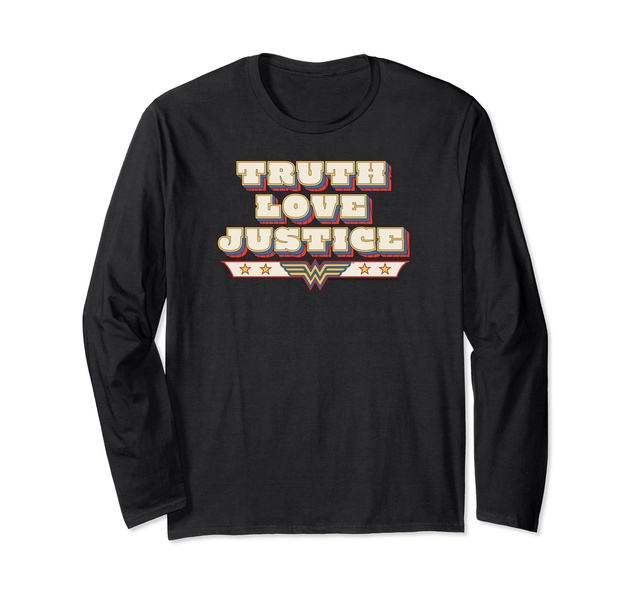 Amazon Essentials DC Comics Wonder Woman Truth Love Justice Long Sleeve T-Shirt