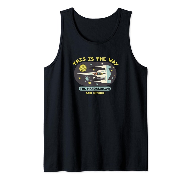 Amazon Essentials The Mandalorian and Grogu in Space Tank Top
