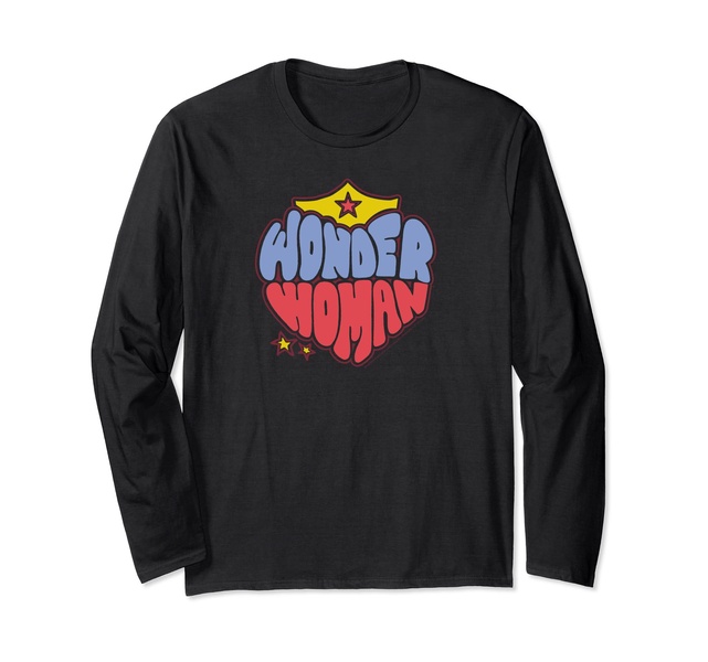 Amazon Essentials DC Comics Wonder Woman Heart Shaped Logo Long Sleeve T-Shirt