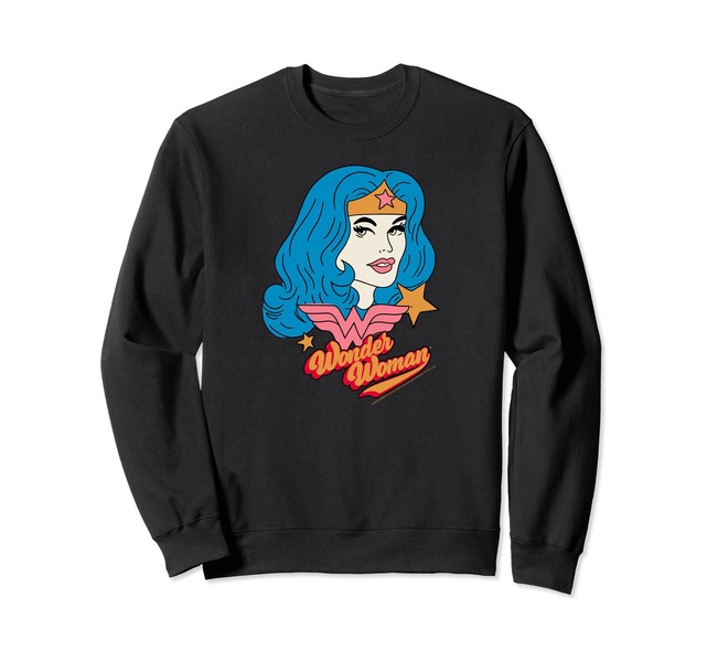 Amazon Essentials DC Comics Wonder Woman Comic Portrait Sweatshirt
