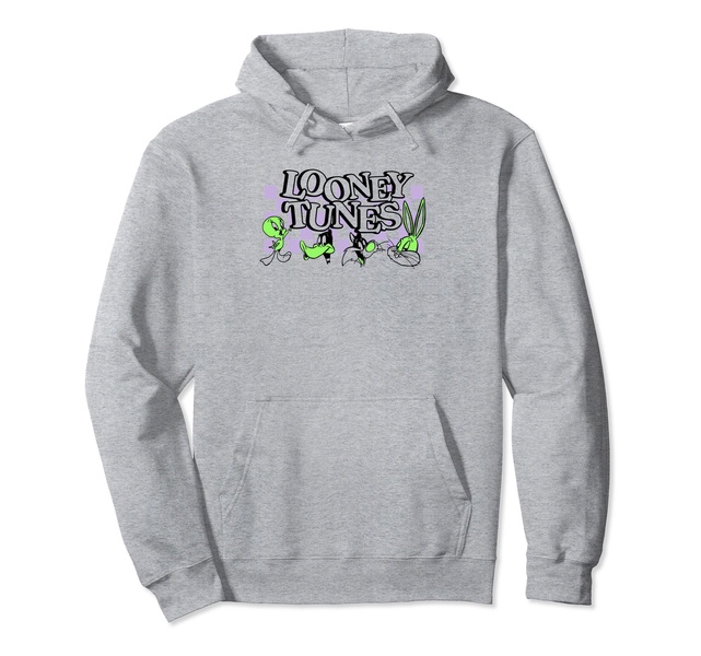 Amazon Essentials Looney Tunes Checkerboard with Green Characters Pullover Hoodie