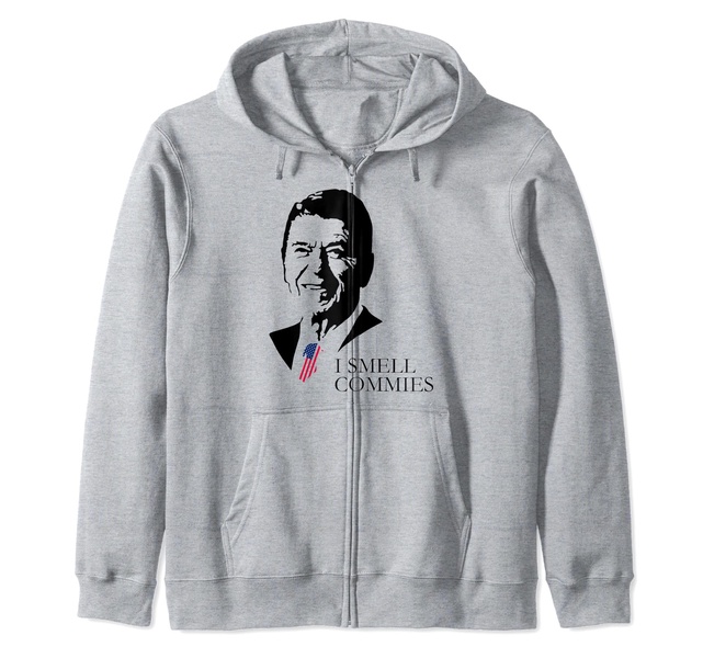 Ronald Reagan President i smell commies american apparel Zip Hoodie