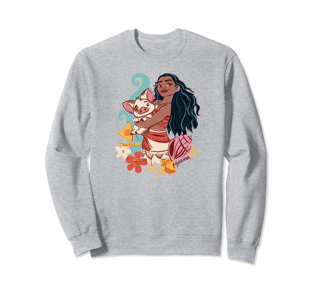 Amazon Essentials Princess Moana Layered Portrait Sweatshirt