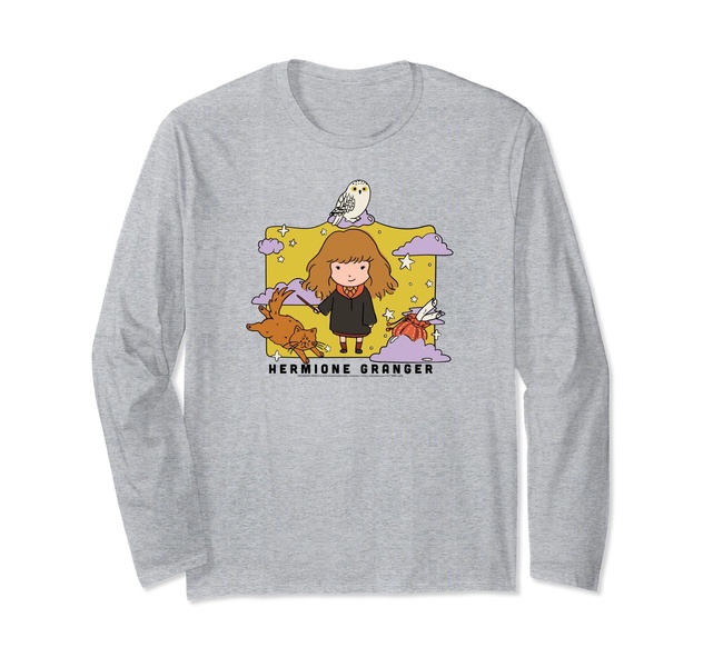 Amazon Essentials Harry Potter Hermione Granger Icons Cartoon Portrait Long Sleeve T-Shirt