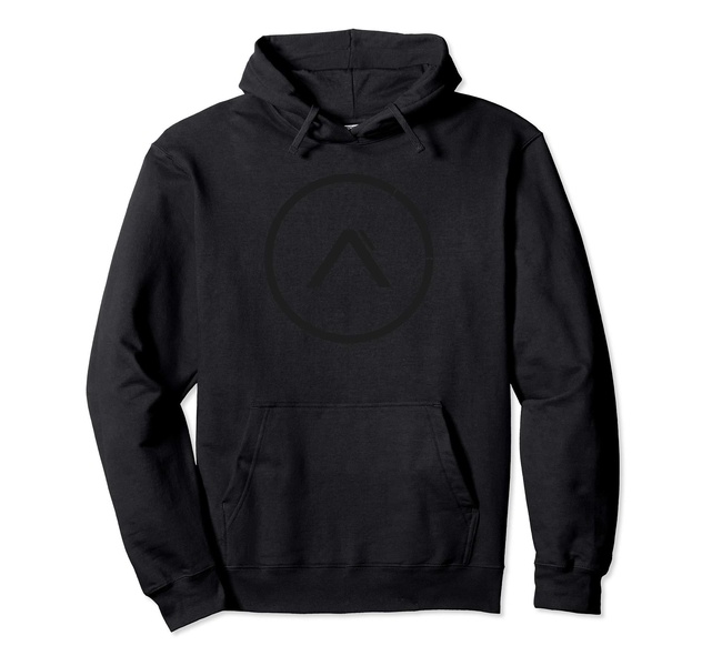 Alpha Circle Matte Black Pullover Hoodie