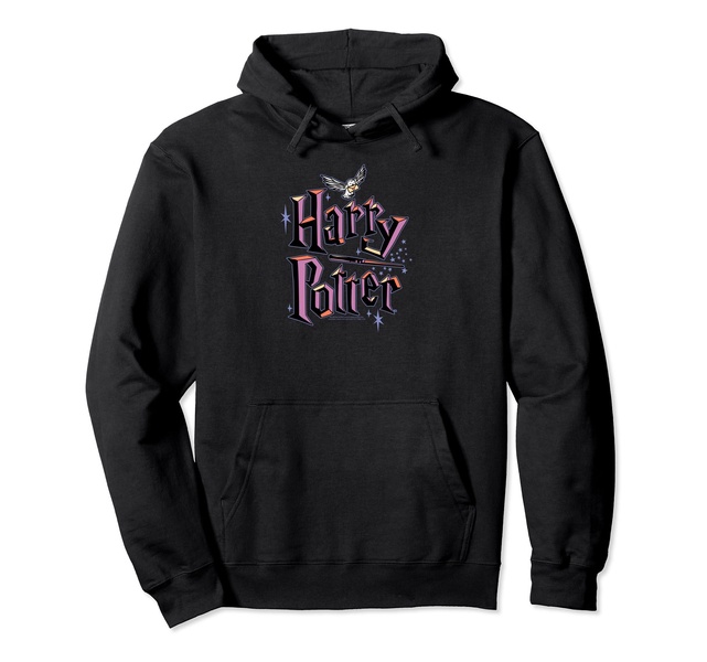 Amazon Essentials Harry Potter Multicolor Purple Logo Pullover Hoodie