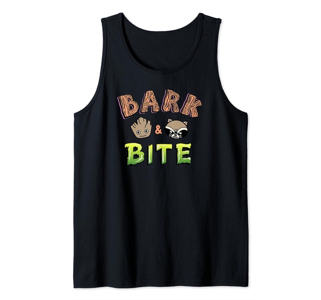Amazon Essentials Guardians of the Galaxy Groot and Rocket Bark and Bite Tank Top