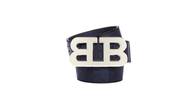 6239334 men's mirror buckle reversible midnight blue belt