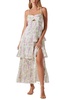 emmi dress in purple floral mesh