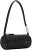 Tube perforated leather shoulder bag