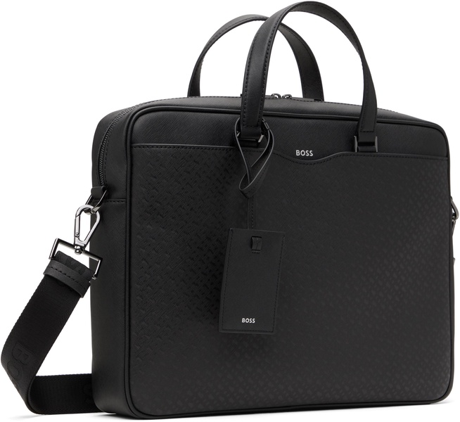 Black Monogram Panel Briefcase