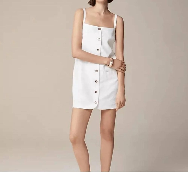 linen claudia dress in white